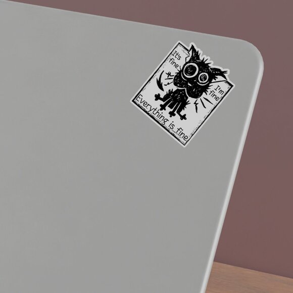 3pc - Everything is Fine Funny Cat Sticker Pack – Water Bottle, Tumbler, Laptop - Picture 6 of 8
